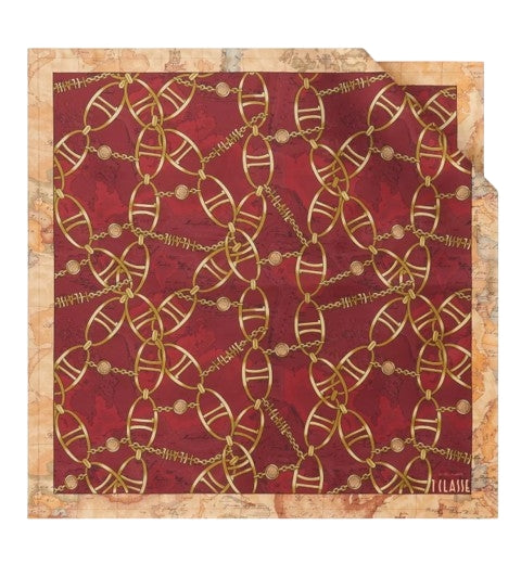 Alviero Martini Foulard  Geo Chain 70x70 Lampone K F082   Col. 0289 100% seta